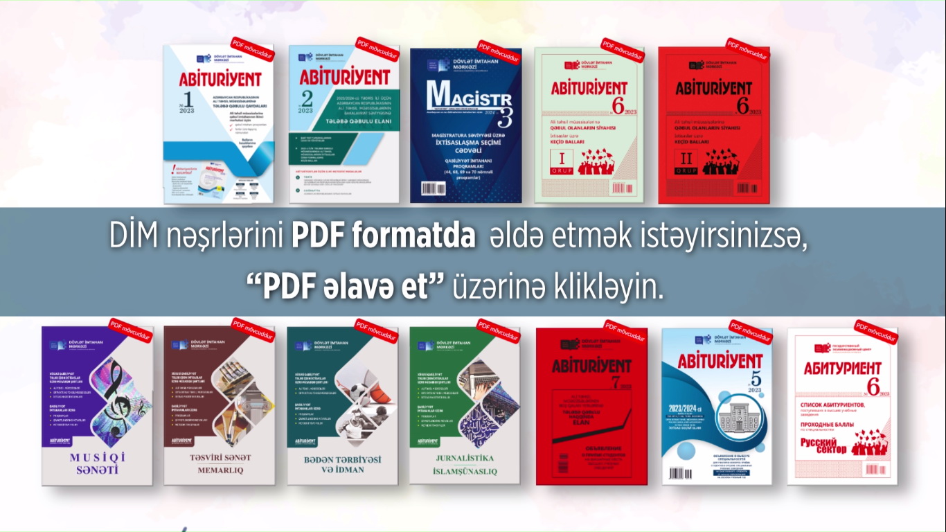 DİM nəşrlərini abiturient.az saytında əldə edə bilərsiniz